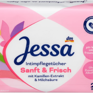 Jessa intymios priežiūros servetėlės ​​Gentle & Fresh, 20 vnt