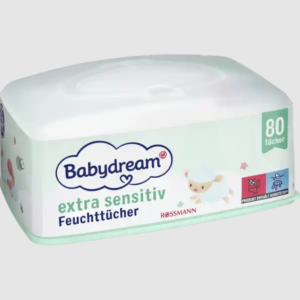 Babydream ypač jautri drėgnų servetėlių dėžutė,80vnt