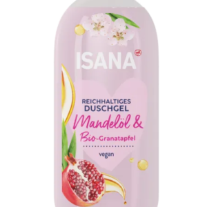 ISANA Prabangi dušo želė su migdolų aliejumi ir ekologiškais granatais, 250ml